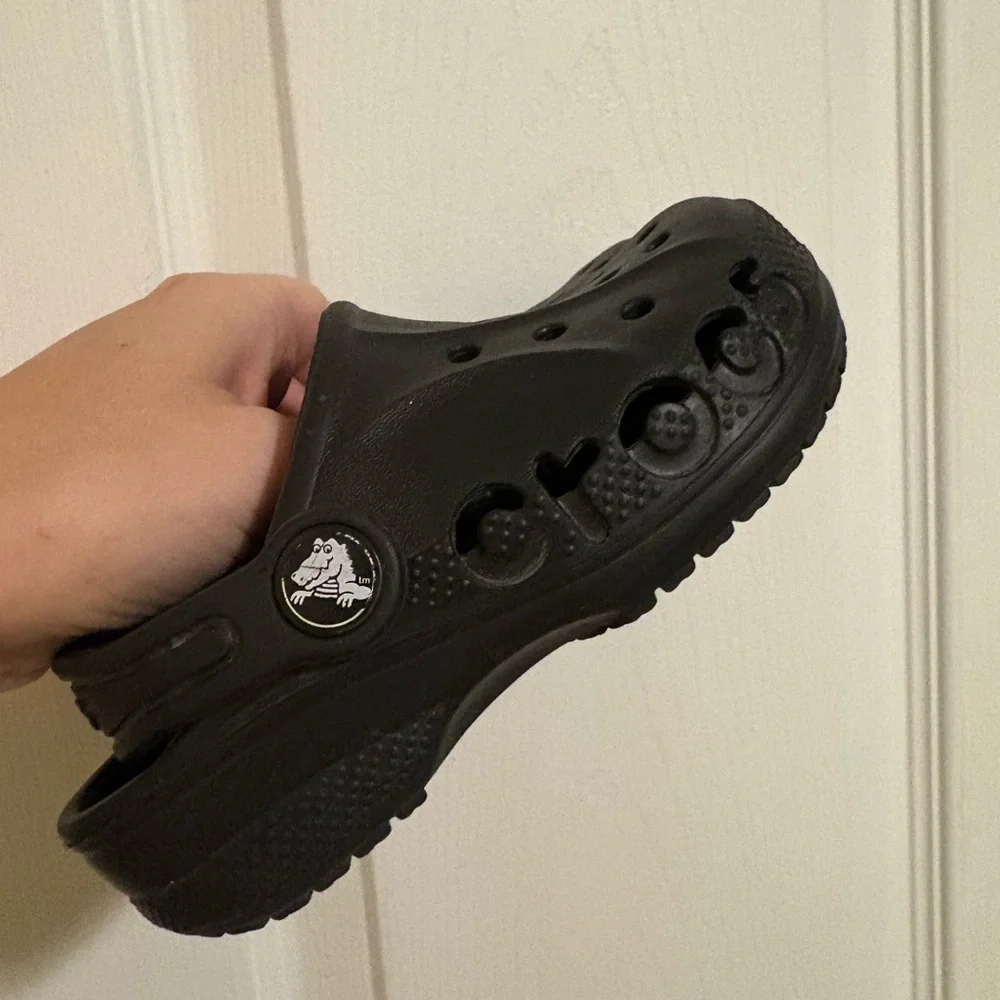 Kids Black Slip-On Clog Shoe